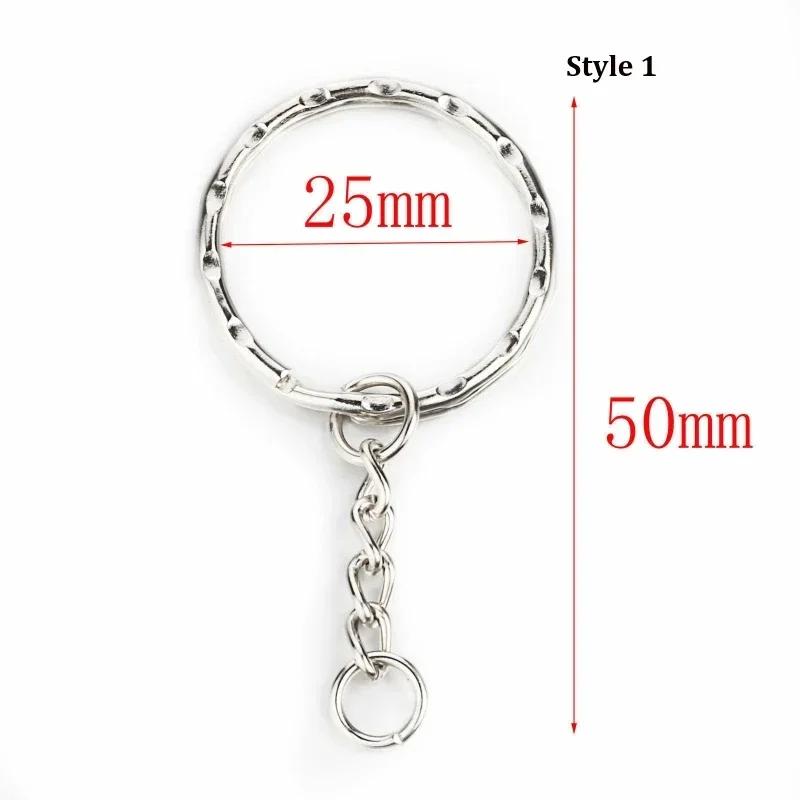 20/50/100pcs Metal Keyring Keyfob Stainless Steel Anti-rust Key Holder Keychains Pendant Key Ring 30mm/25mm/20mm