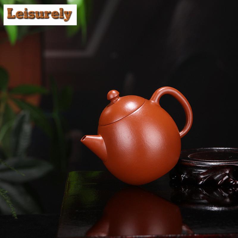 220 ml Boutique Yixing Lila Ton Teekanne Handgefertigte Drachenei-Kanne Roherz Zhu Schlammkessel Chinesisches Zisha Teeset Teeartikel Zubehör