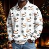Men's Christmas Long Sleeve Button-Up Shirt for Holiday Parties and Casual Wear