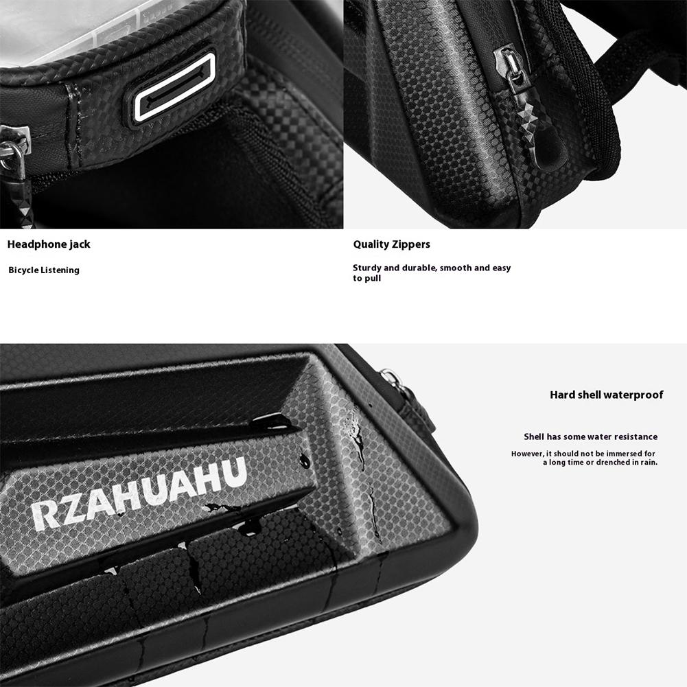 Bike Front Frame Bag Bike Storage Bag Waterproof Bike Phone Holder Bag Touch-Screen Cycling Pouch Detachable for Outdoor Cycling