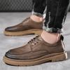FashionNew Cow Leather Platform Shoes for Men Designer New Casual Soft Bottom Men's Shoes Fashion Spring Autumn Outdoor Shoes Male