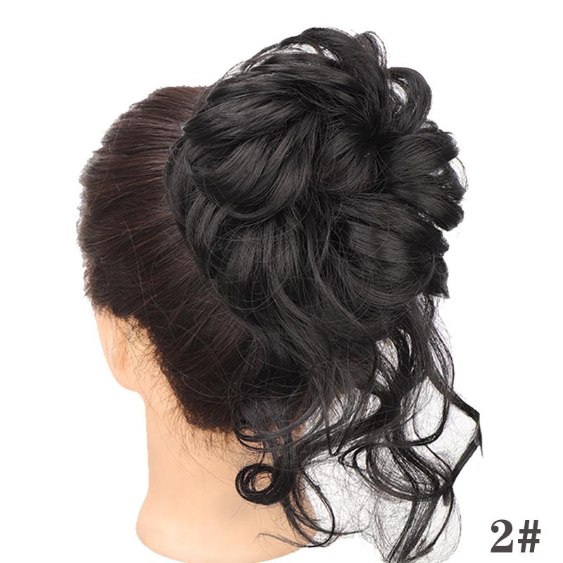 Synthetic Hair Chignons Messy Scrunchies Elastic Band Hair Bun Straight Updo Hairpiece Hair Extension for Women