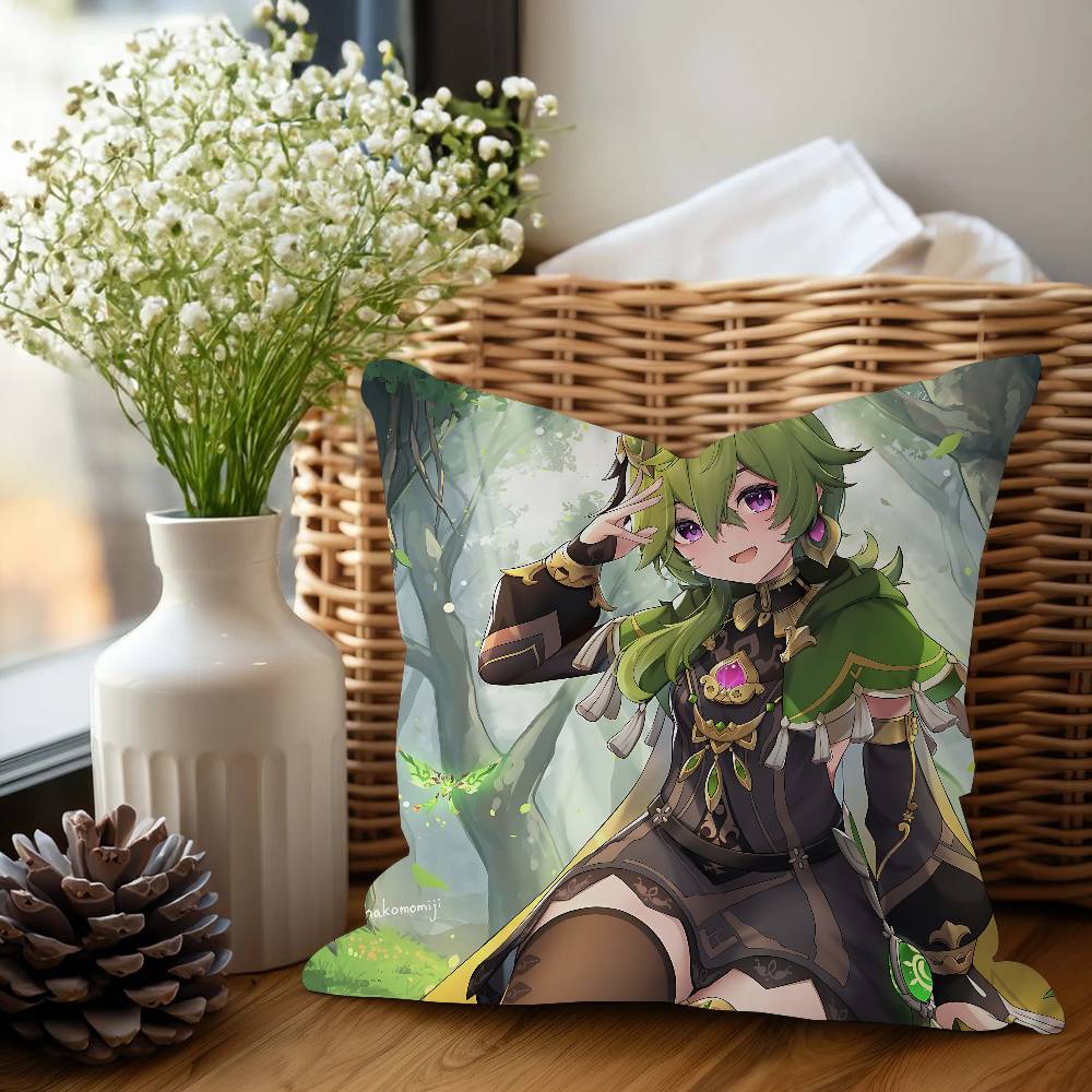Коллей Genshin Impact Наволочка Дюймы Фермерский Декор Домашние Декоративные Подушки для Дивана 12x12Inch