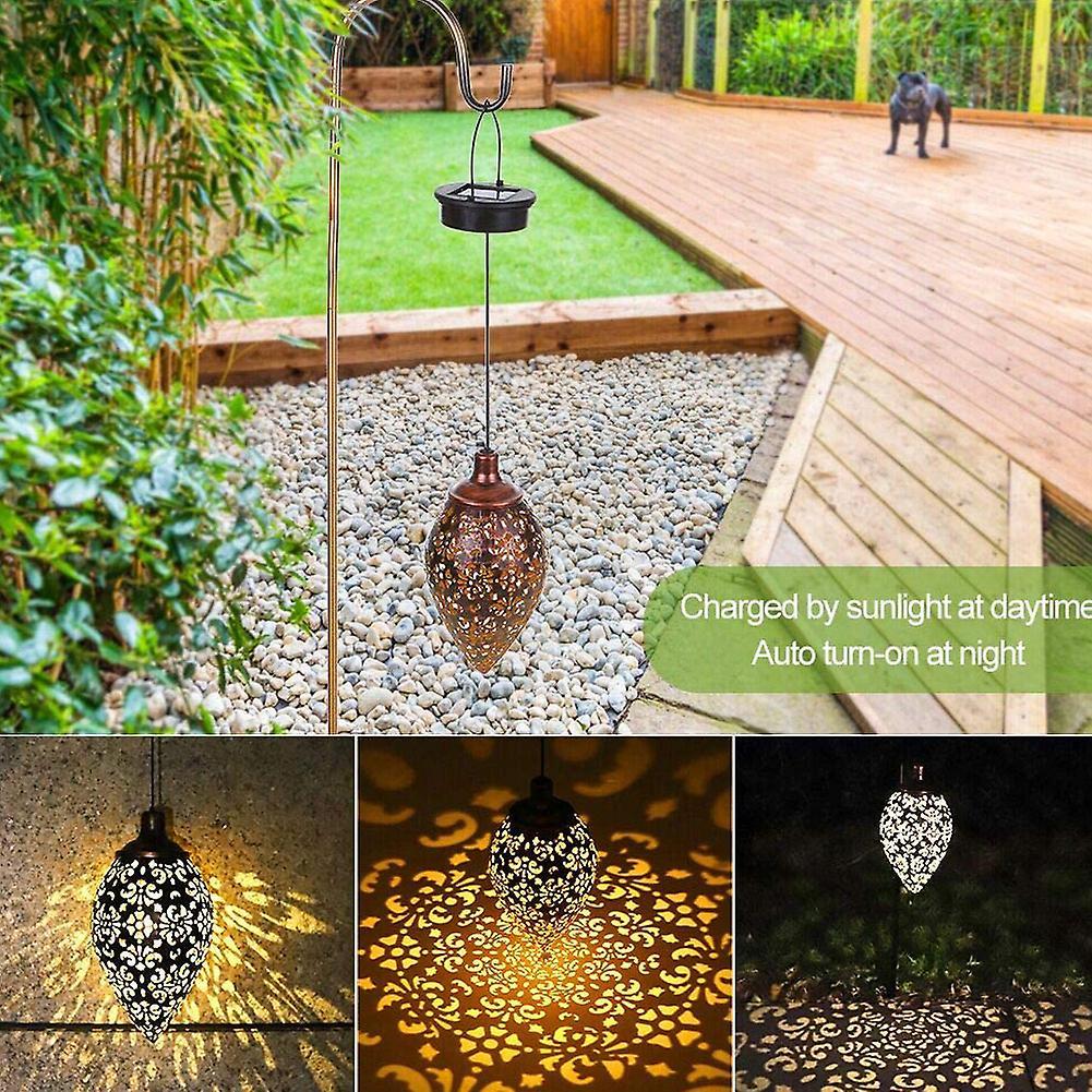 Outdoor Solar Lantern Hanging Light LED Waterproof Yard Patio Garden Lamp Decoration New