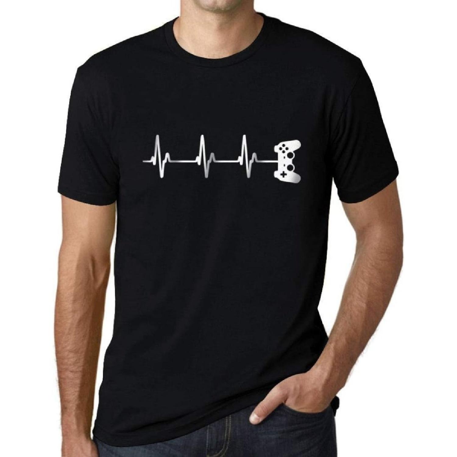 ULTRABASIC Men s Graphic T-Shirt Gamer Controller Heartbeat Funny Gaming Eco-Friendly Limited Edition Short Sleeve S