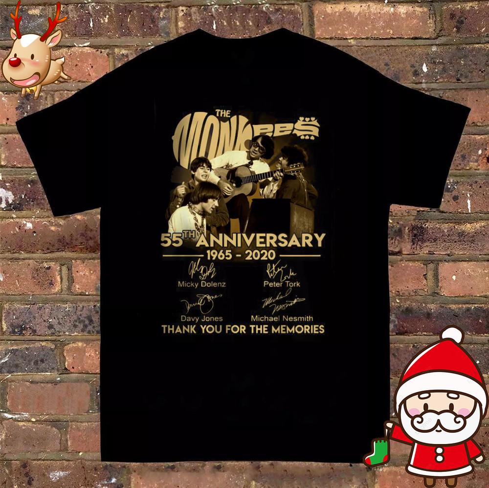 The Monkees Guitar 55th Anniversary Cotton Black Unisex S5XL Tshirt Unisex T-Shirt S