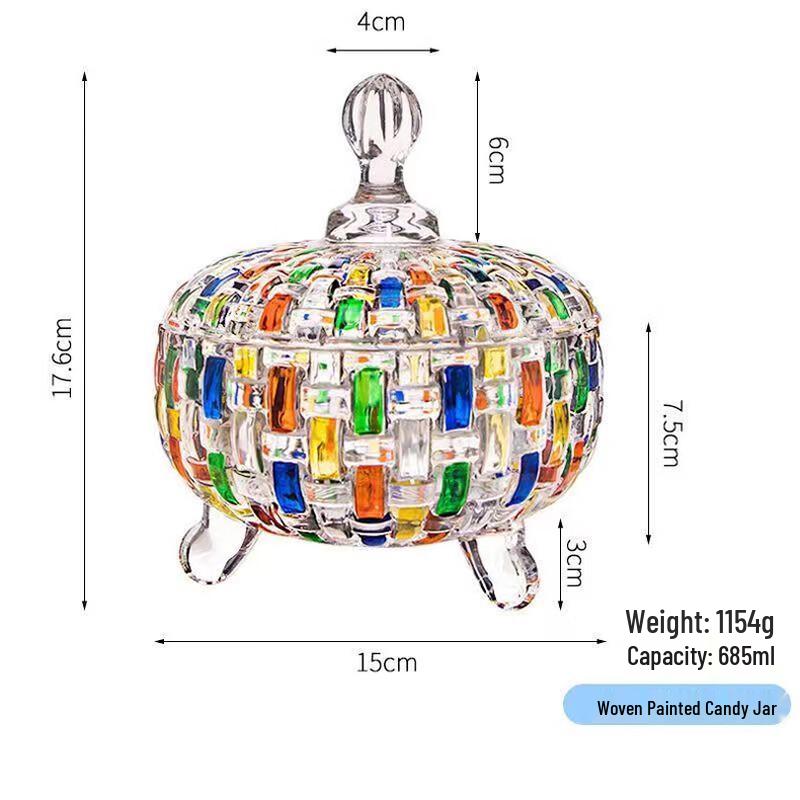 European Style Glass Candy Jar with Lid