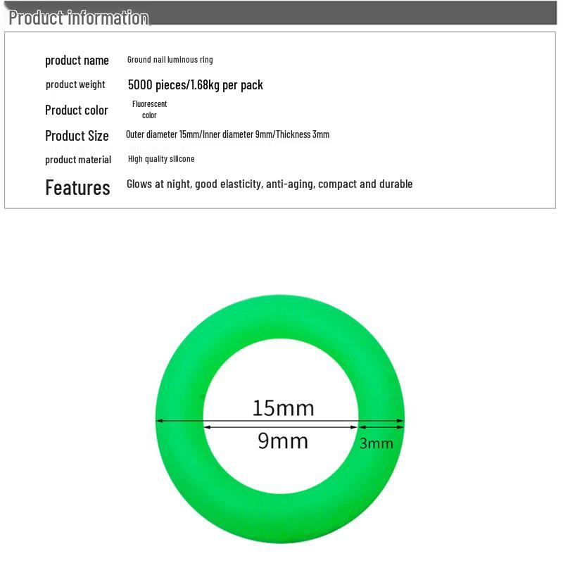 Luminous Silicone O-Ring for Camping Tent Pegs & Night Fishing Warnings