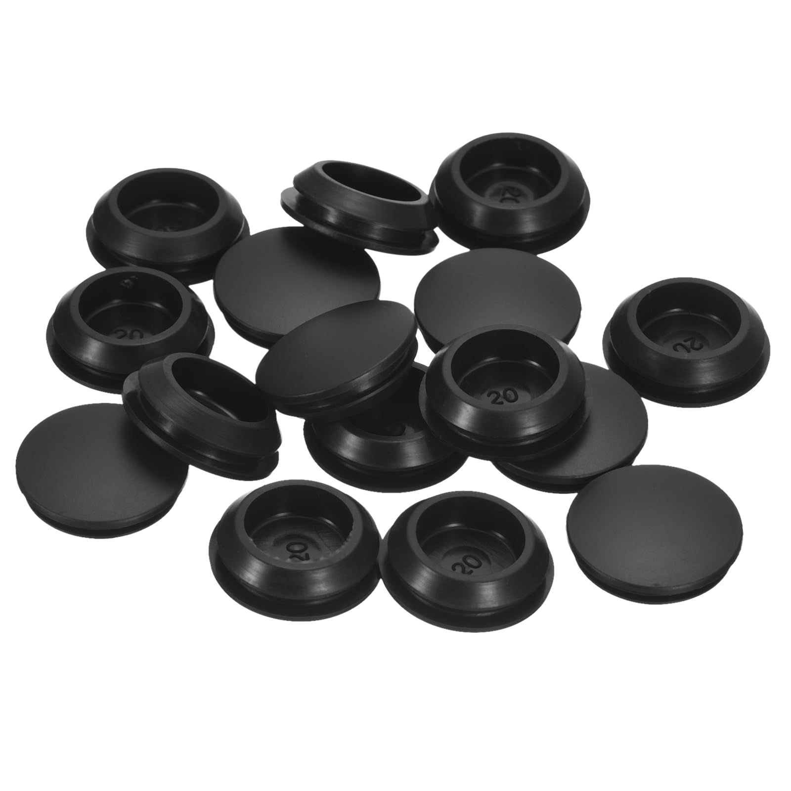 uxcell 16pcs Silicone Plugs 20-22mm Hole Rubber Round Snap-in Locking Hole Plugs for Metal