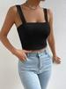 Square Neck Knit Tank Top Crop Tops Women Summer Camis Solid Color Camisole Fashion SportsTube Female Sleeveless Cropped Y2K Girl Clothes