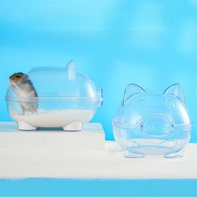 Wide View Hamster Sand Bath Box Fully Transparent Hamster Bathtub Creative Hamster Bathroom