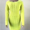 Women's Long Pullover Sweater Dress Long-sleeved Slim Clothes