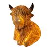 High Land Cow Resin Sculpture Nightlight Desktop Decoration for Home Office Farmhouse Tiered Tray Collectible Ornament