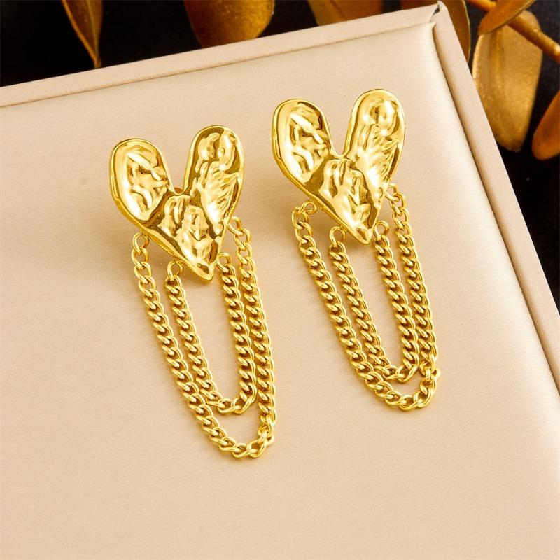 Gold Sunburst Zircon Tassel Drop Earrings