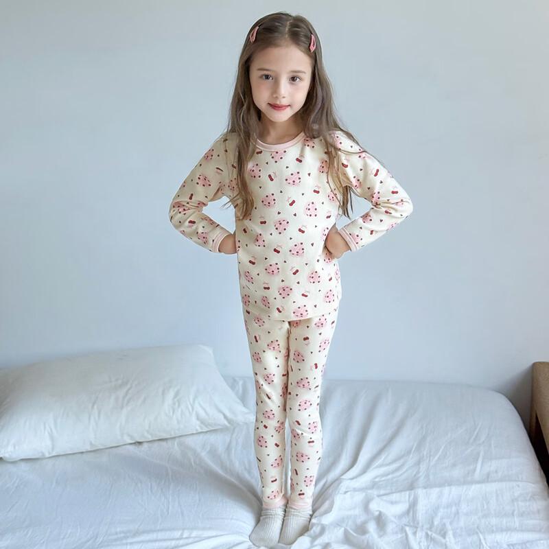 Tutuxiaoxiang Girls' Cotton Pajama & Thermal Underwear Set