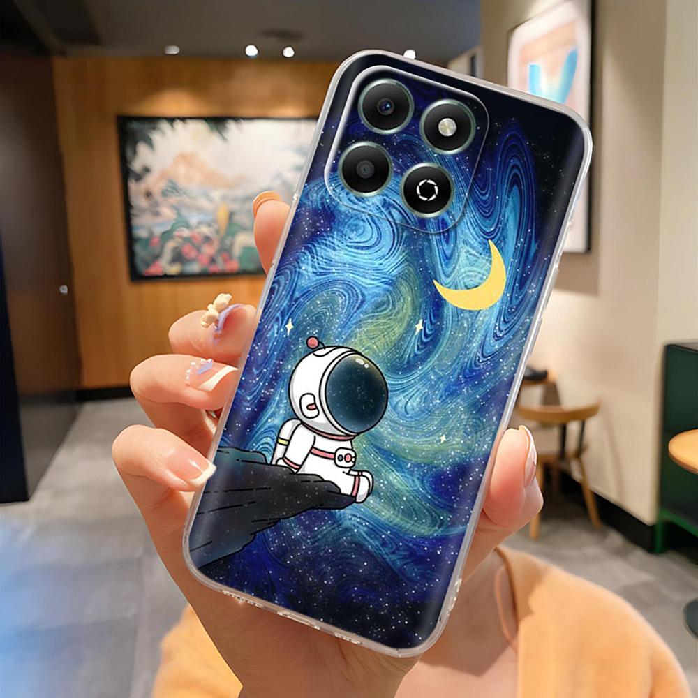 Honor X6B Kılıfı Sevimli Panda Şeffaf Arka Kapak Honor X6b JDY-LX1 JDY-LX2 İçin Şeffaf Silikon Tam Kapsama Telefon Kılıfı Coque