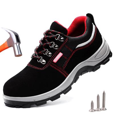 Men Work Safety Shoes Cow Leather Steel Toe Anti-smashing Boots Anti-puncture Work Sneakers Indestructible Shoes
