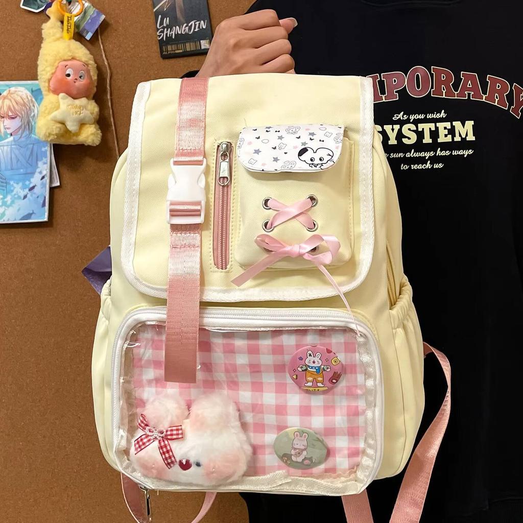 New Y2K Ita Backpacks Cute Girls Transparent Bags Students DIY Display Schoolbag Large Capacity Rucksacks Casual Travel Knapsack