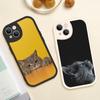 For Iphone 14 Funny Cartoon Cat Phone Case for Iphone 14 13 11 12 Pro MAX 13 12 MiNi 7 8 14 Plus SE2020 X XS XR Lambskin Covers