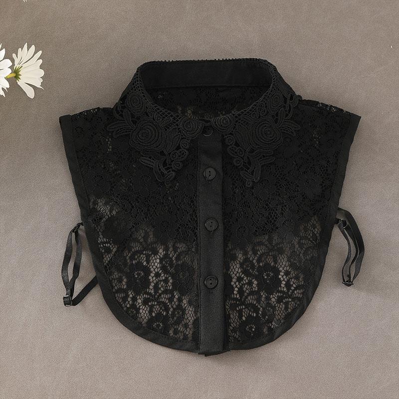 New Fake Collar Shirt Women White Lapel Ruffles Stand False Collar Woman Girls Detachable Collar Lace Removable Half Shirt