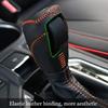 Genuine Leather Car Shift Knobs Cover for Subaru Crosstrek XV Forester 2018-2023/Impreza 2017-2023 Interior Accessories Protective Cover(Black