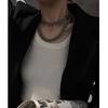 Punk Hip-hop Raffinato Fatto a Mano Perline Rotonde Acciaio Inossidabile Collana a Catena per Clavicola Parola O Accessori Choker per Donne Uomini Gioielli