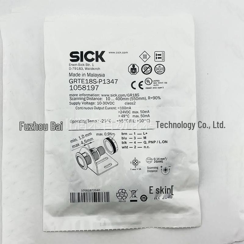 Sick Sensor Cylindrical Photoelectric Switch GRTE18S-P1347 - New Stock #1058197