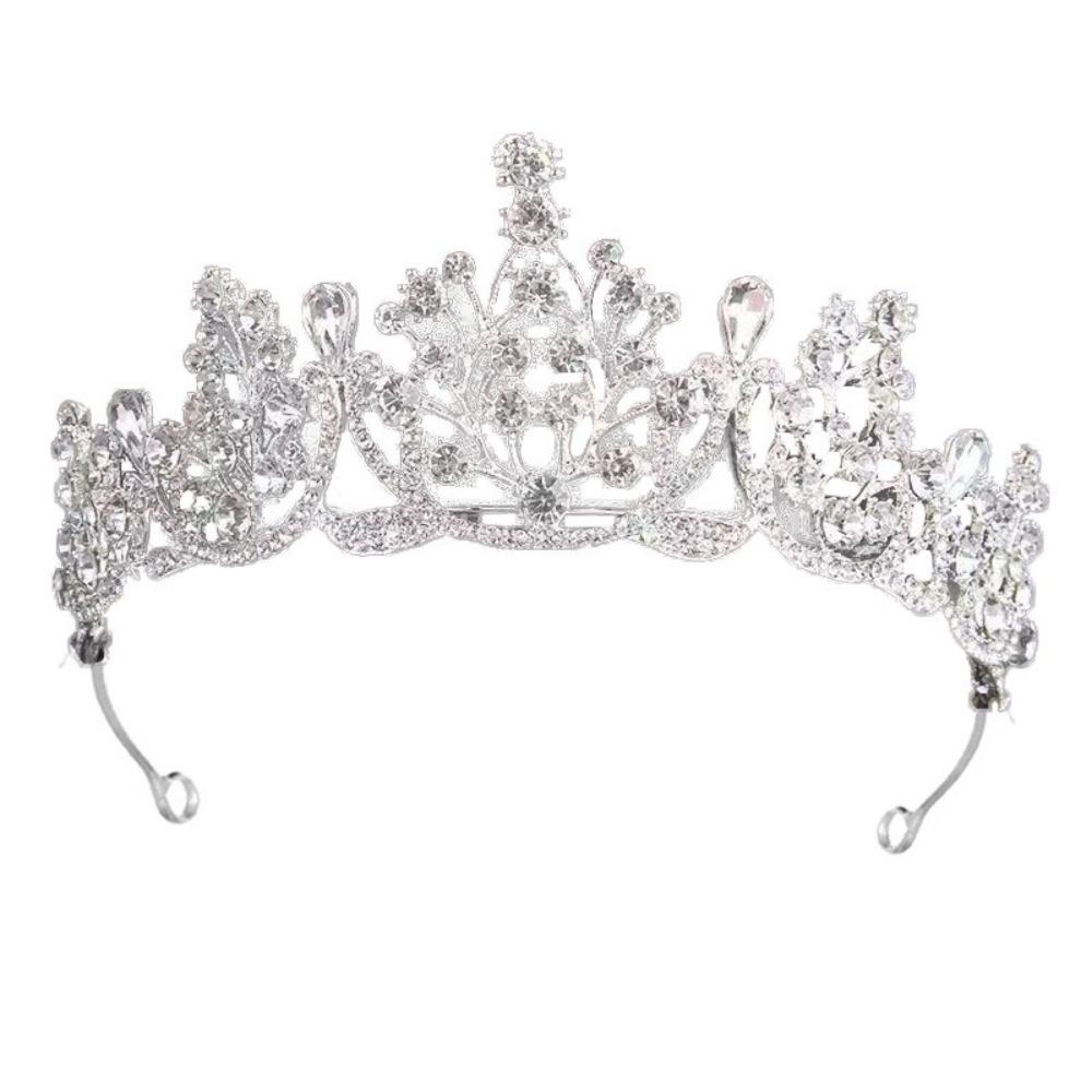 Shiny Baroque Crown Metal Rhinestone Crown Temperament Princess Tiara  Women