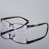 Anti Blue Reading Glasses Men Retro Metal Frame Square Presbyopic Glasses for Business