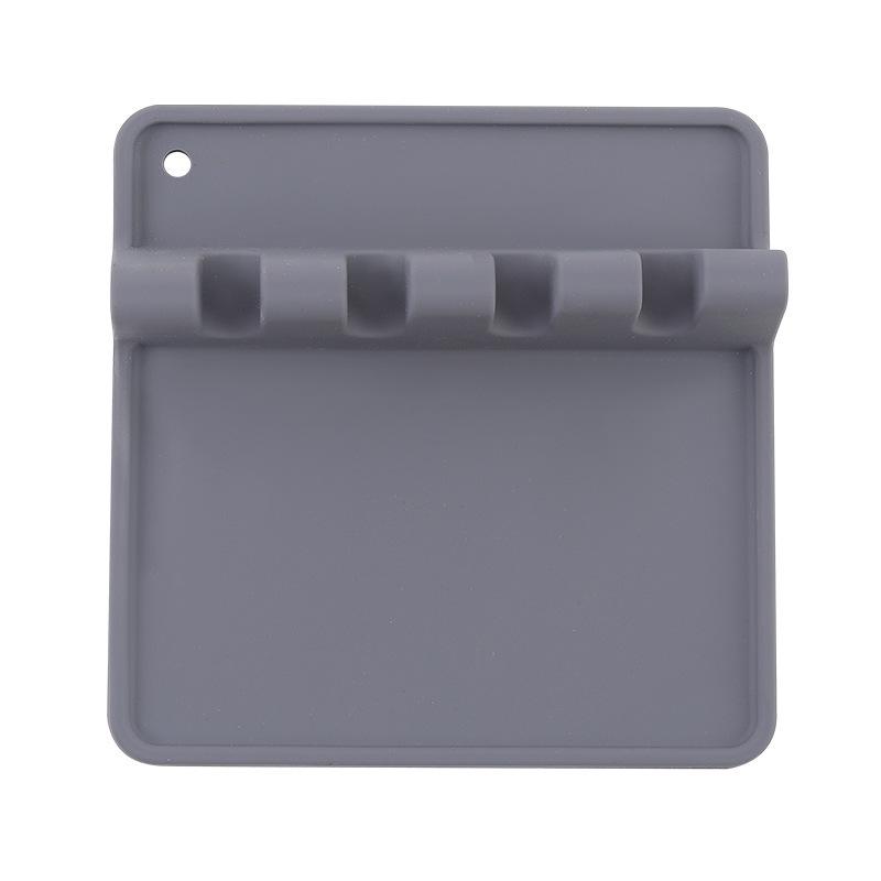 Silicone Ladle & Utensil Rest Tray for Kitchen Tableware серый