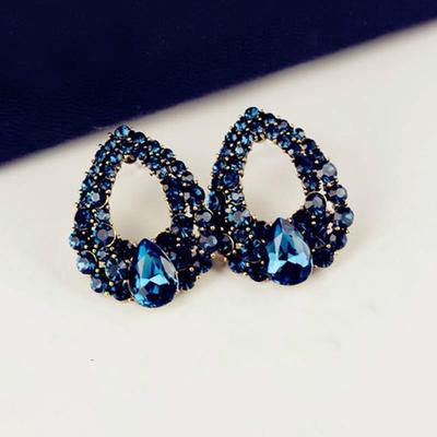 Fashion Style Water Drop Style Sapphire Stud Earrings