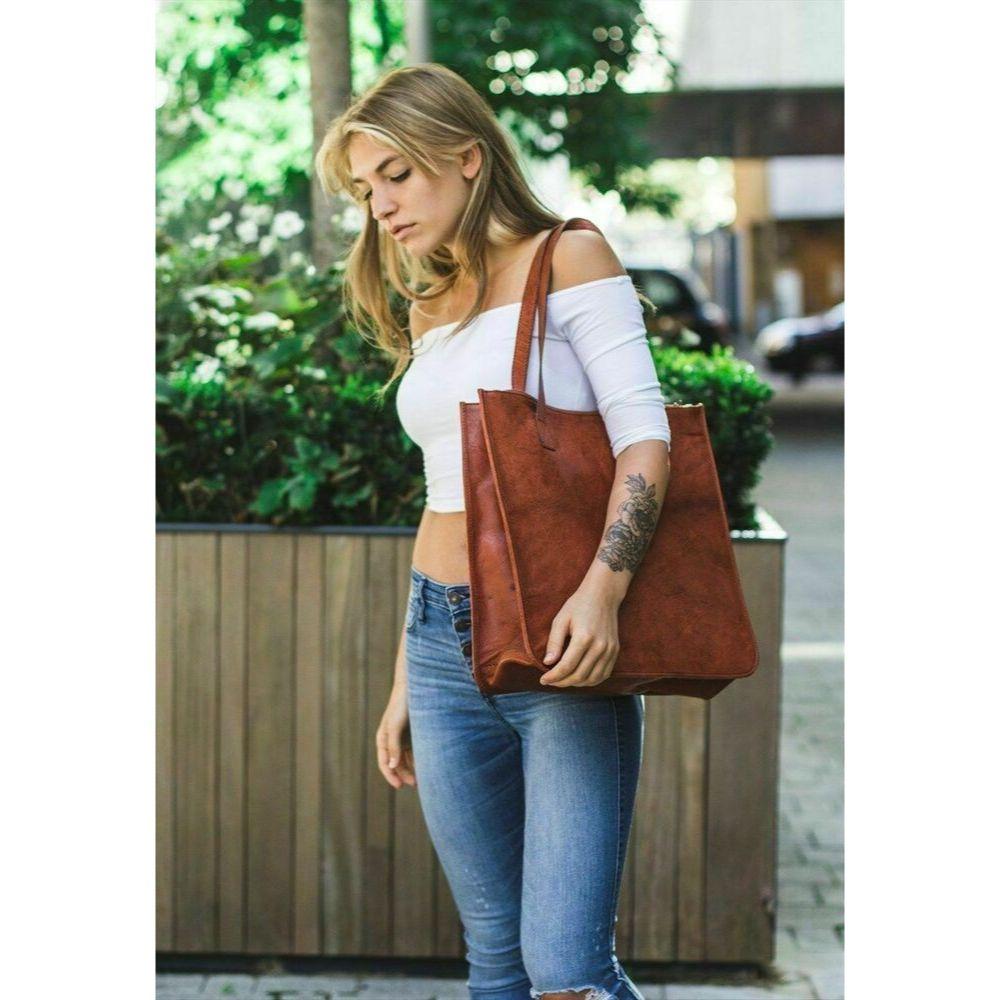 Women's Tote Purse Handmade Goat Leather Shoulder Handbag Shopper Casual Bag New
