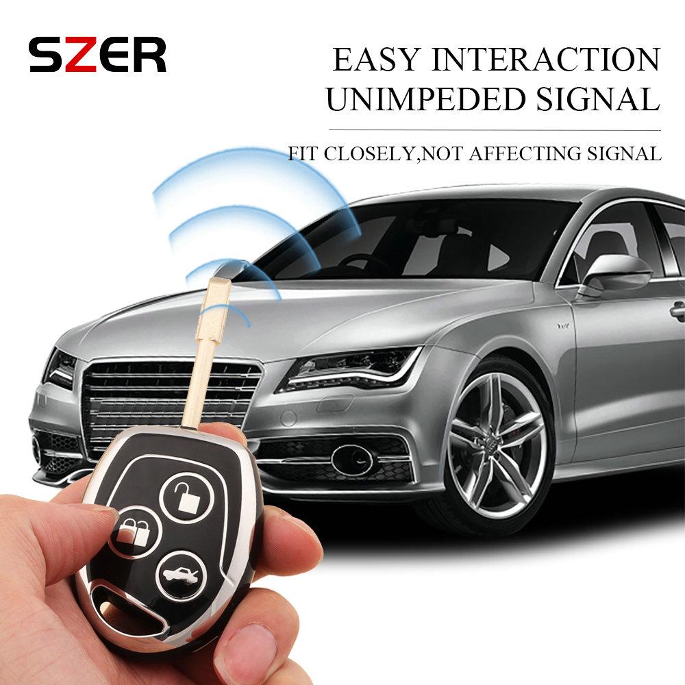 Tpu 3 Buttons Remote Key Shell Cover For Ford Mondeo Fusion Focus 2 Fiesta Galaxy C-Max S-Max Key Fob Case Protector Keychain