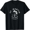 Retro Cool St. Martin Caribbean Island Novelty Art Palm Tree T-Shirt Sizes S-5XL