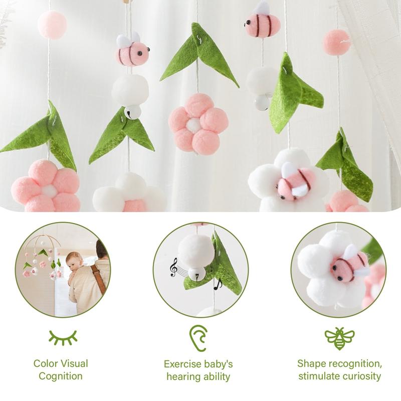 Baby Mobile Rattles Toys 0-12 Months For Newborn Crib Crochet Animal Bed Bell Toddler Rattle Carousel For Cots Kid Musical Toys