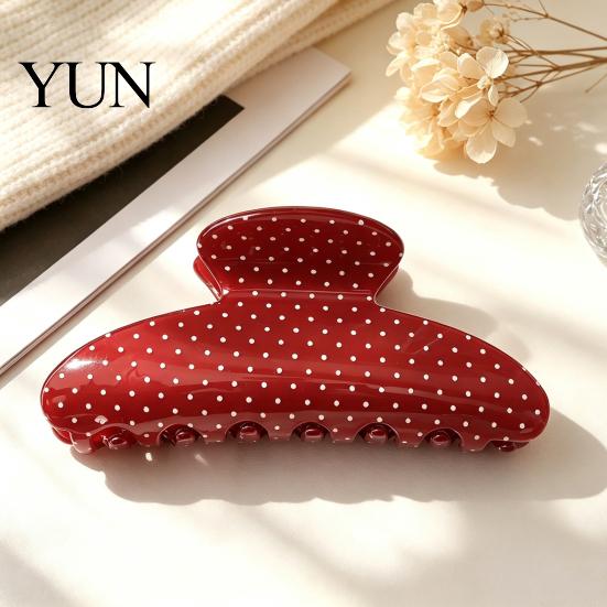 Cute Hair Clips for Daily Commuting Polka Dot Claw Clip Women, Lightweight Acrylic Non-Slip Jaw Clip, Claws Thin Elegant Strong Hold Accessories Updo