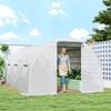 Tunnel Greenhouse, 13.5 m2, 6 Windows, Roll-Up Zippered Door, Galvanized Steel, 4.5 x 3 x 2 m, White