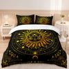 Bohemian Golden Moon Sun Print Duvet Set Bedding Kit