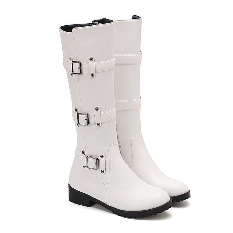 

Autumn and winter new professional knight boots round head low heel medium boots Martin boots boots large size 34