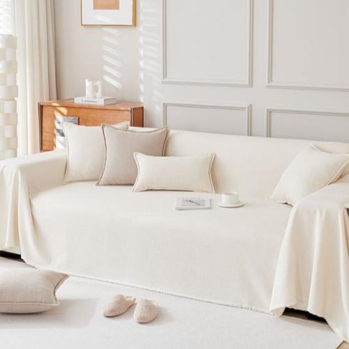1pcs Solid color Sofa Cover Simple Anti-cat Scratch Solid Color Cushion Home Living Room Seat Dustproof Blanket