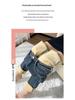 Damen Jeans Herbst/Winter 2023 - High-Waist, Gerade Beine, Mit Samt gefüttert, Lockerer Schnitt, Schlankmachend, Elastisch, Zigaretten-Stil, Neun-Punkt-Länge
