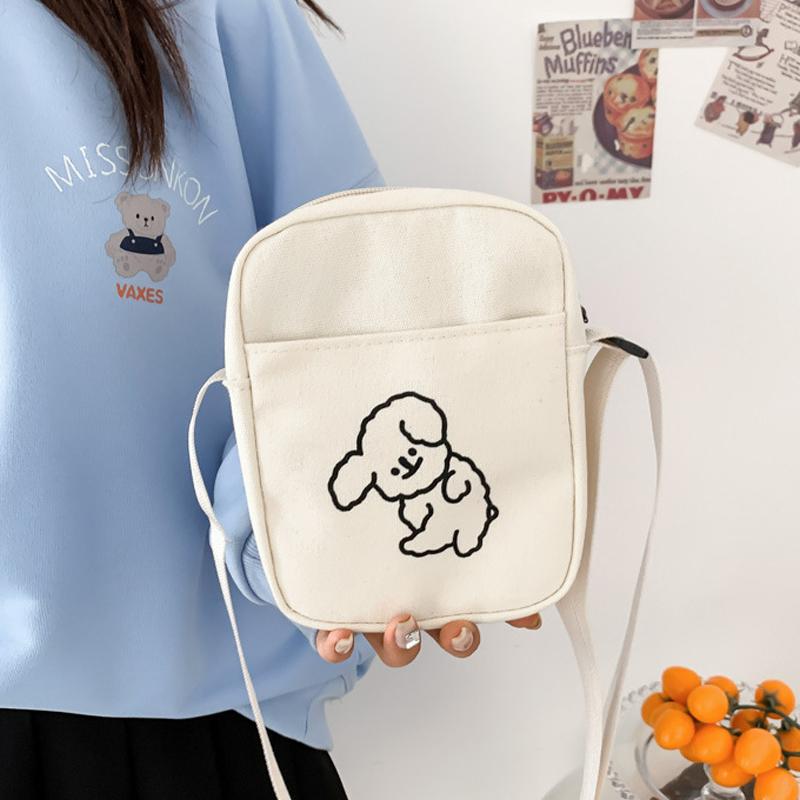 Fashionable Female Cute Crossbody Bag New Versatile Mobile Phone Canvas Bag