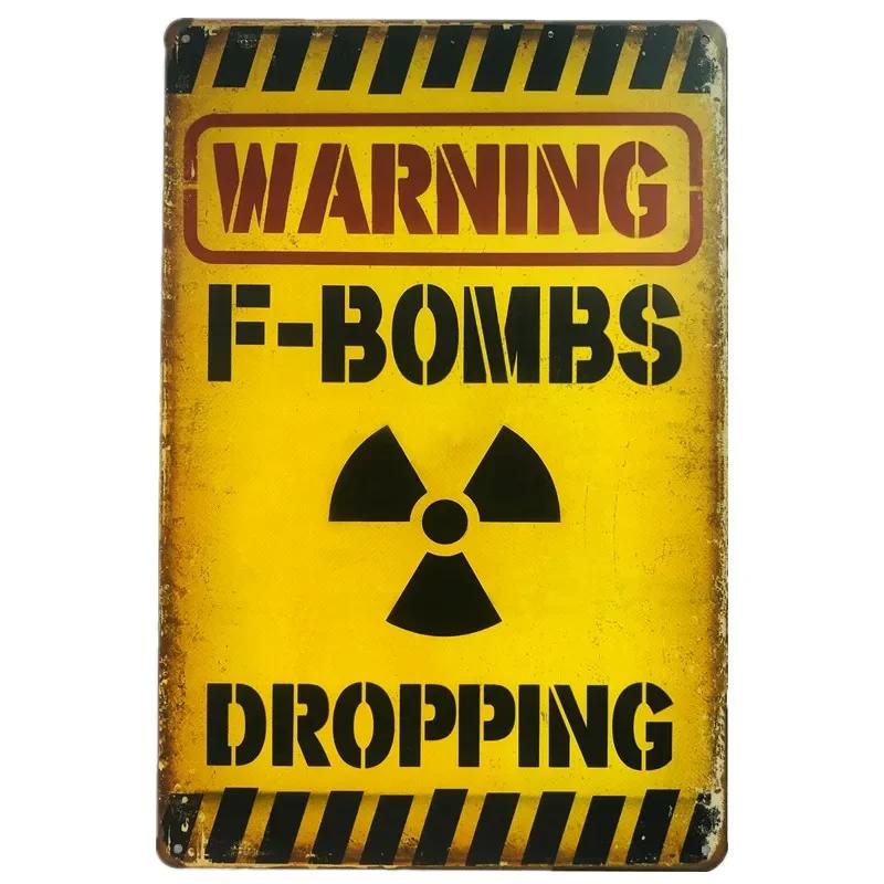 Warning Area 51 Metal Tin Sign Vintage Smoking Zone Signs Caution Wall Plaque Print Iron Plate Painting Bar Garage Decor Plaque