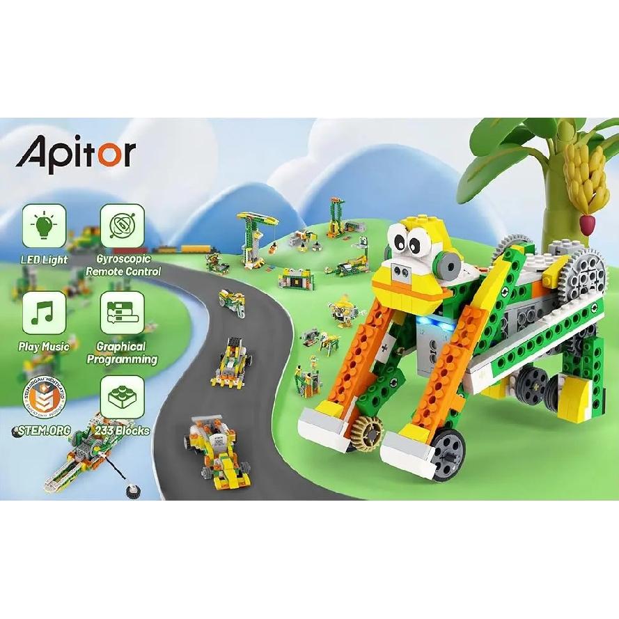 Apitor Q Robot Building Kit 20-in-1 Programmable APP RC Car Robotics Coding Kit STEM Project Educational Birthday Gifts for Kids