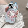3D Bowknot Hello Kitty Ears Cover For Samsung Galaxy S25 S24 S23 S22 Plus Ultra S24 FE Note 20 A52 A35 A15 A25 A32 5G Phone Case