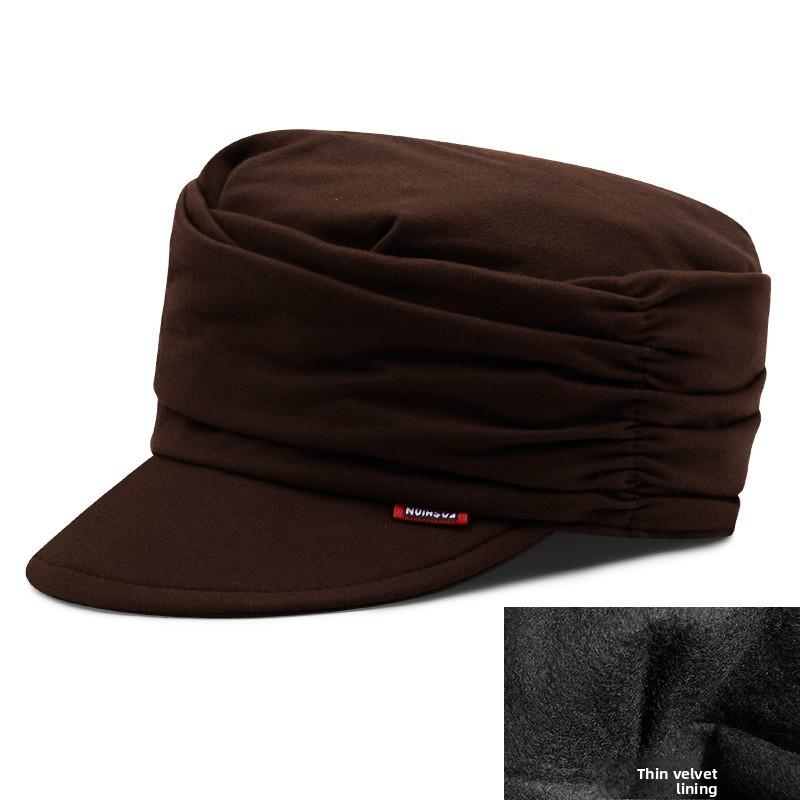Spring Autumn Ladies Soft Hat With Wrinkled Asymmetric Design For Casual Outdoor Wear