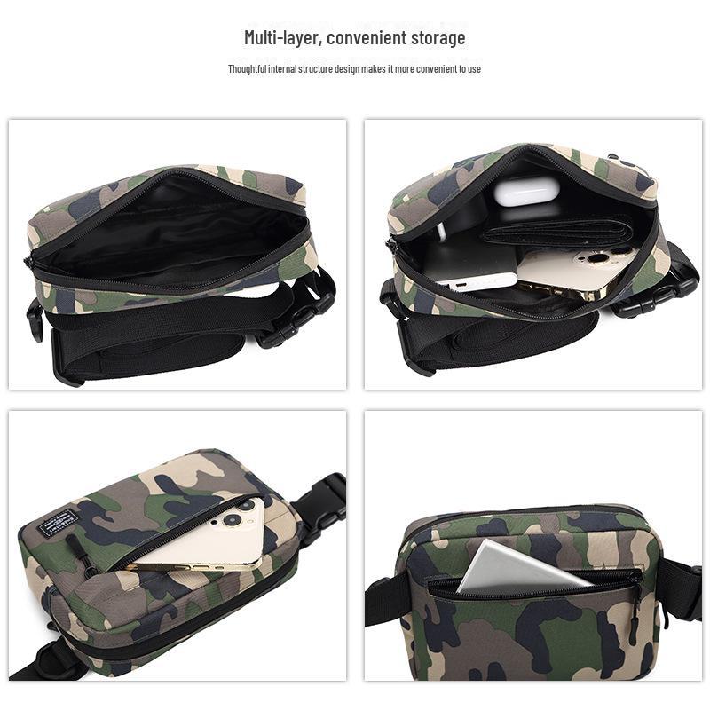 Men's Camouflage Multifunctional Tactical Backpack: Universal Trendy Messenger Bag for Outdoor, One-Shoulder, Small, Mobile-Friendly Design for All.