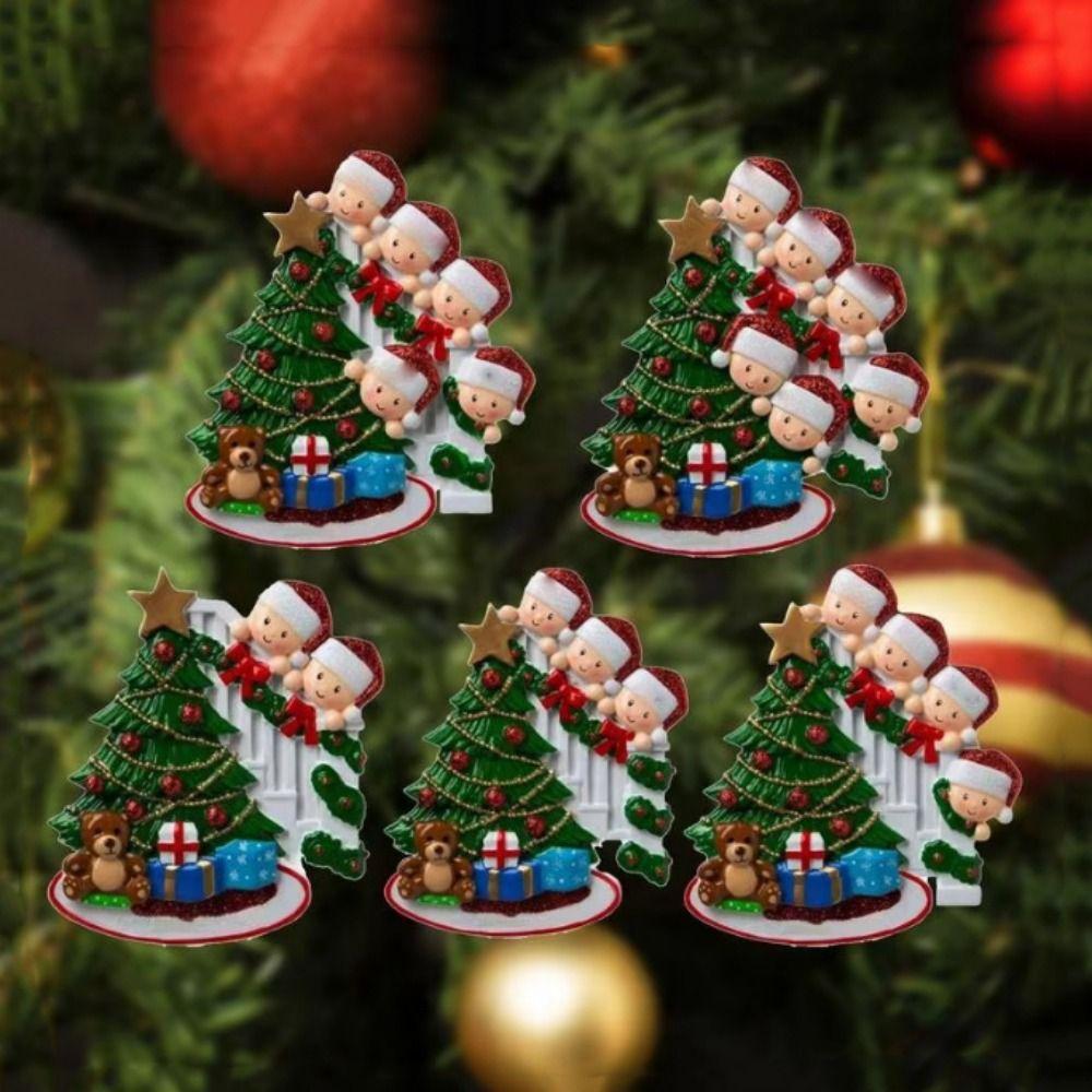 Resin Family Christmas Ornament Decorative DIY Name Pendants Christmas Tree Ornaments  Christmas
