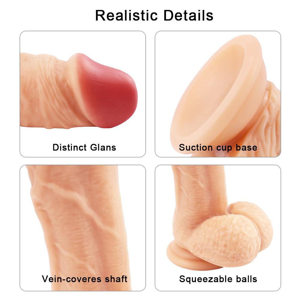 Soft Realistic Dildos For Women Sex Toys Curved Penis G-Spot Powerful Suction Orgasm Vagina Masturbators Adults Dildo