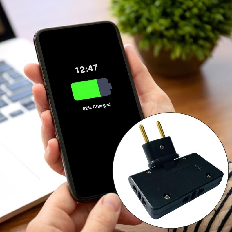 EU Extension Charger Adapter 3 In 1 Rotatable Socket Converters 180 Degree For Mobile Phone Travel Charging Socket